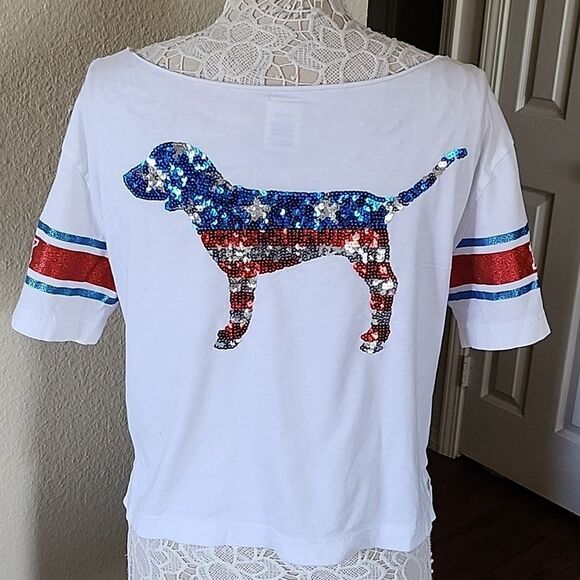 PINK Patriotic Cropped Top - Picture 4 of 10